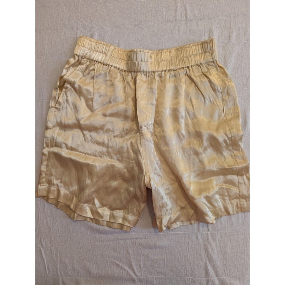 Terez New‎ York Gold Satin Athletic Boxer Shorts Elastic Waist Women's Size S